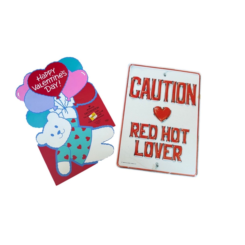 Vintage Hallmark 1980s Valentines Day die cut‎ decor Kitchy unique rare bundle